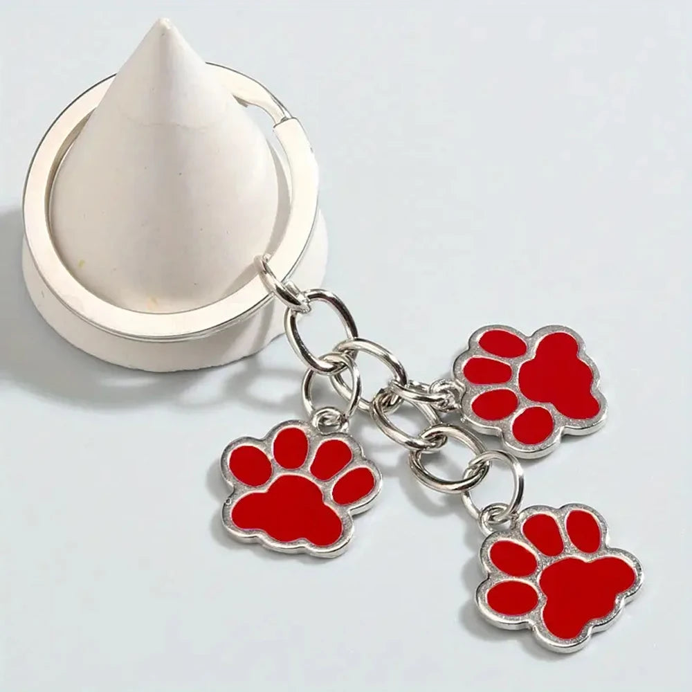 Red Doggy Paw Keyring