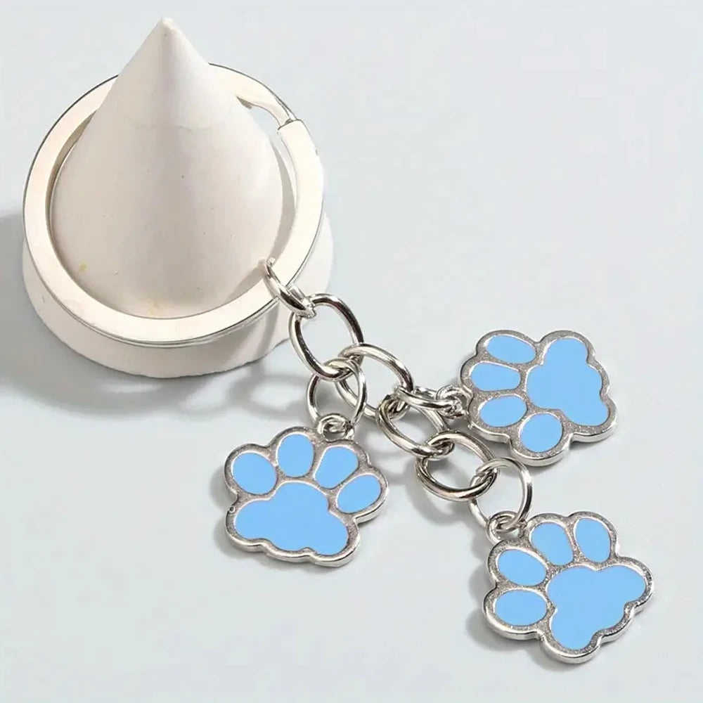 Blue Doggy Paw Keyring