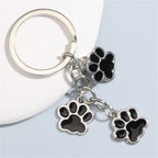 Black Doggy Paw Keyring